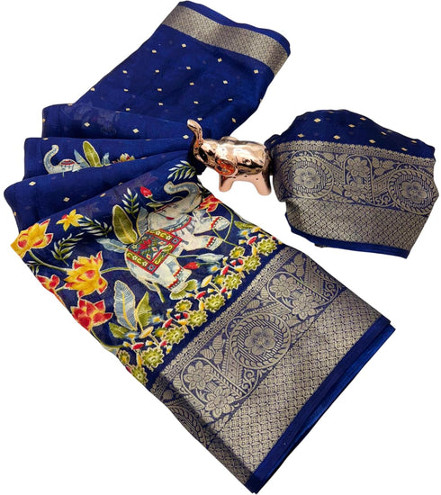 Vasthrlay Kalamkari Georgette Weaving