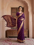 Vasthrlay Georgette Printed Unstitched Maroon Saree