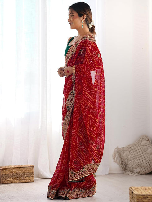 Vasthrlay Embroidery Dusty Saree