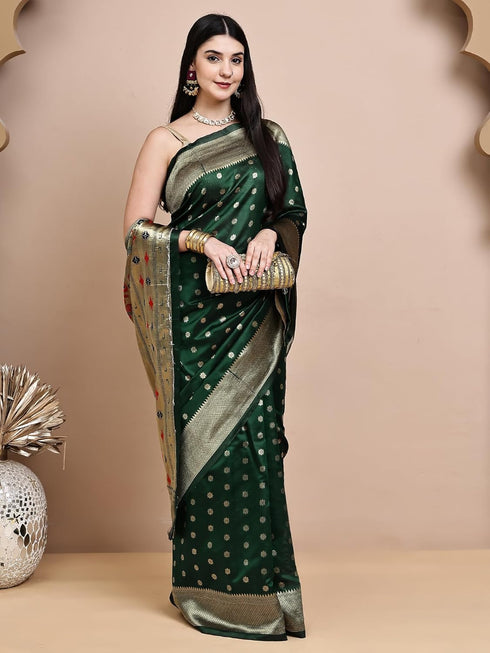 Vasthrlay Kanjeevaram Silk Paithani Rani Free Ethnic Wear
