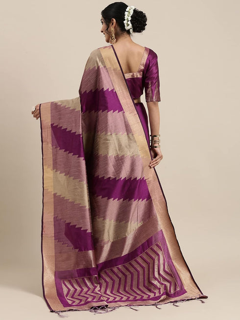 Vasthrlay Banarasi Unstitched Rust Ethnic Wear