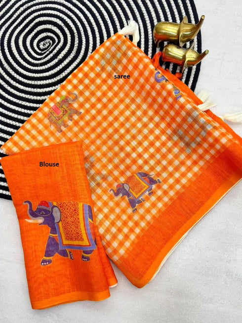 Vasthrlay Checked Digital Design Lightweight