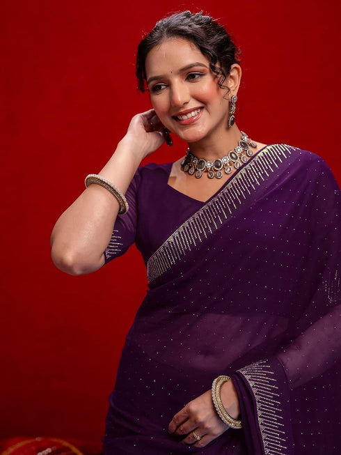 Vasthrlay Georgette Rani Saree
