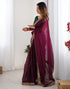 Vasthrlay Shimmer Chiffon Unstitched Maroon Saree