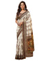 Vasthrlay Chanderi Printed Unstitched Beige Saree