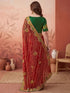 Vasthrlay Georgette Embroidery Unstitched Red Saree