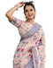 Vasthrlay Womens Printed Unstitched Cream Saree