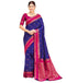 Vasthrlay Womens Paithani Unstitched Blue Saree