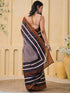 Vasthrlay Womens Printed Mauve And Black Saree With Unstitched Blouse Piece
