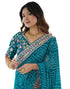 Vasthrlay Georgette Bandhani Unstitched Purple Saree