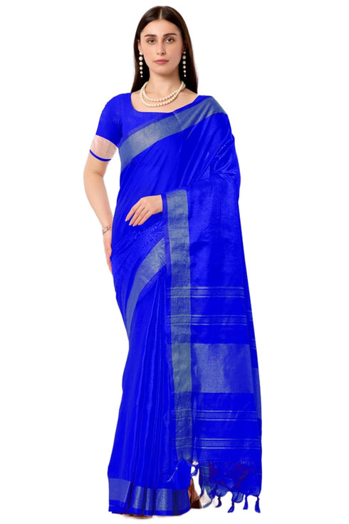Vasthrlay Unstitched Double Line Orange Free Ethnic Wear