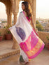 Vasthrlay Chanderi Printed Coffee Saree