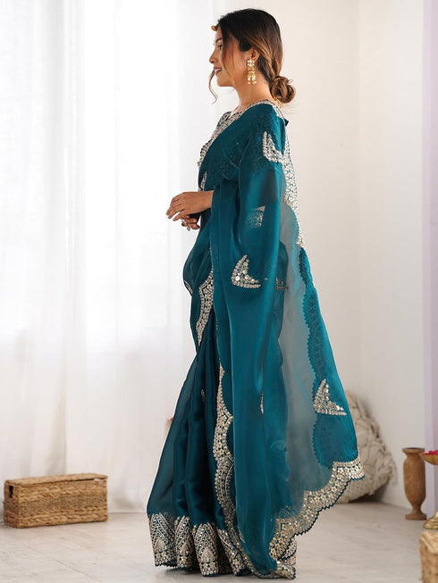 Vasthrlay Embroidered Black Saree