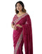 Vasthrlay Georgette Embroidery Unstitched Pink Saree