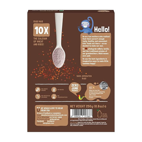 Slurrp Farm No Added Sugar, No Salt, Sprouted Ragi Powder