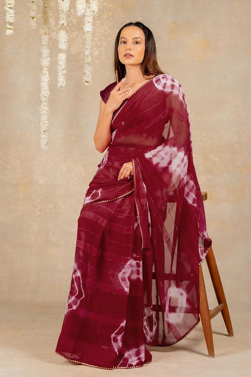 Vasthrlay Fashion Chiffon Shibori Printed Ethnic Wear