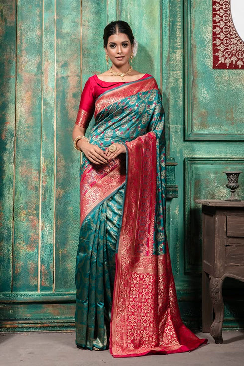 Vasthrlay Banarasi Unstitched Saree