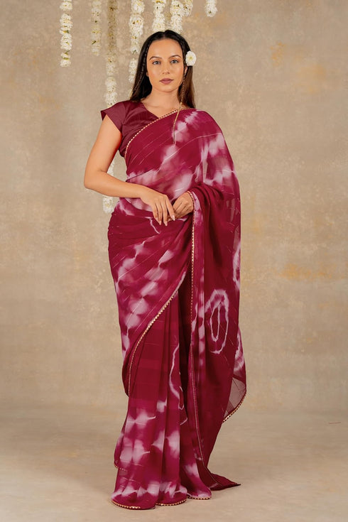 Vasthrlay Fashion Chiffon Shibori Printed Ethnic Wear