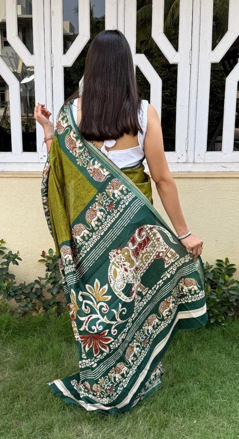 Vasthrlay Ghicha Kalamkari Print