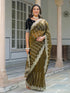 Vasthrlay Sequins Embroidery Turquoise Saree