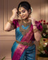 VasthrlayKanjivaram Banarasi Paithani Unstitched Ethnic Wear