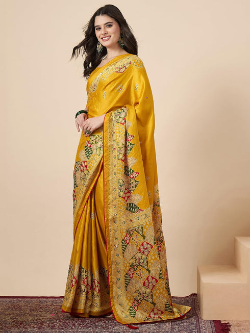 Vasthrlay Bandhani Printed Chiffon Ethnic Wear