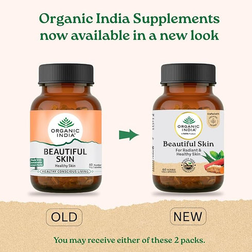 Organic India Beautiful Skin - 60 Capsules Bottle