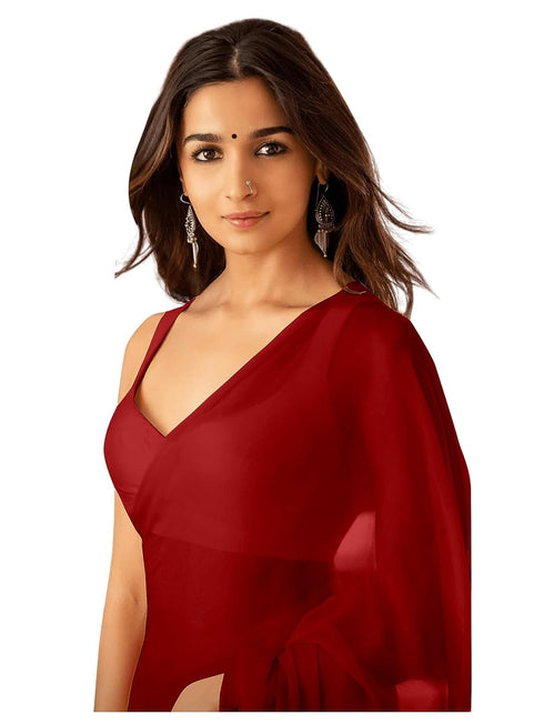 Vasthrlay Georgette Unstitched Blouse Ethnic Wear