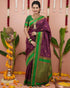 Vasthrlay Kanjivaram Jamun Red Contrast Traditional