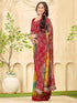 Vasthrlay Georgette Bandhani Unstitched Pink Saree