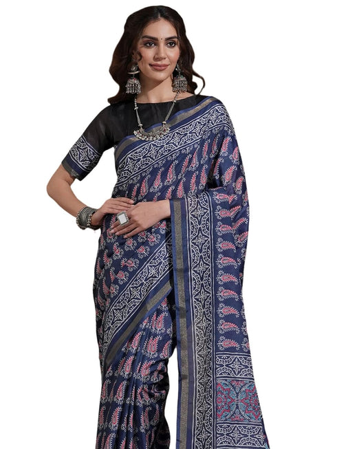 Vasthrlay Weaving Printed Unstitched Dusty Pink Saree