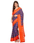 Vasthrlay Womens Printed Unstitched Purple Saree