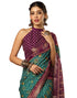 Vasthrlay Georgette Bandhani Unstitched Wine Saree