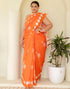 Vasthrlay Chanderi Printed Unstitched Blue Saree