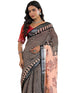 Vasthrlay Womens Printed Unstitched Dark Green Saree