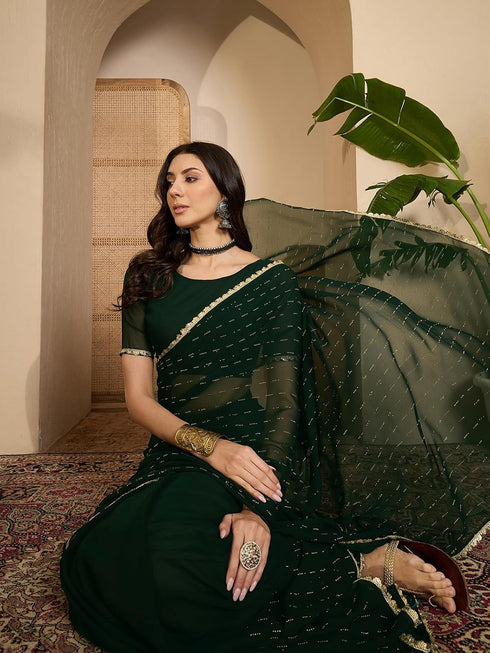 Vasthrlay Georgette Black Saree