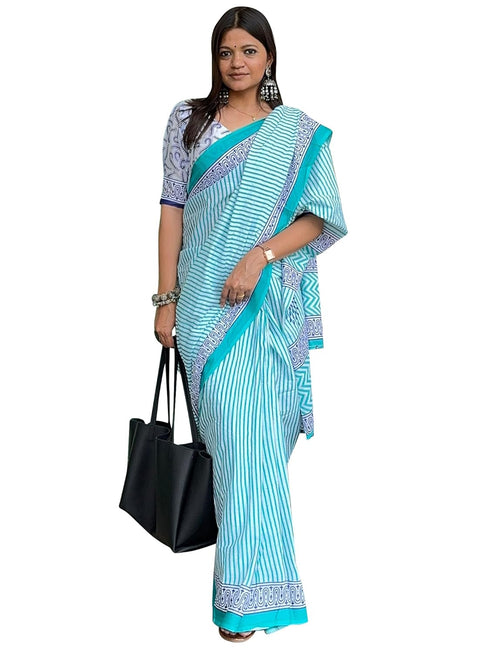 Vasthrlay Striped Printed Unstitched Smc Ethnic Wear