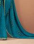 Vasthrlay Georgette Embroidery Unstitched Dark Green Saree