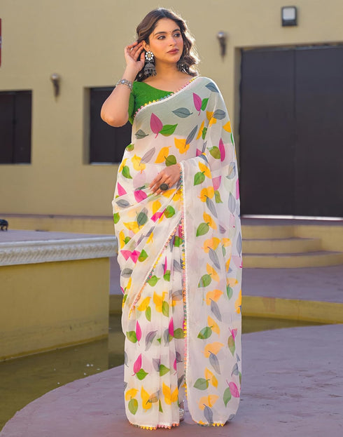 Vasthrlay Chiffon Blouse Maroon Saree