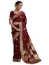 Vasthrlay Womens Weaving Maroon Saree With Unstitched Blouse Piece