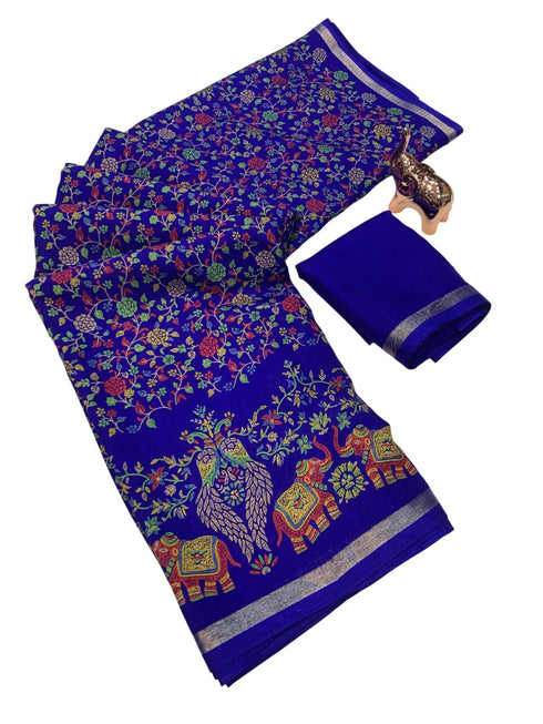 Vasthrlay Kalamkari Digital Piece Navy