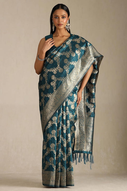 Vasthrlay Beige Tussar Floral