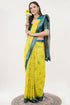 Vasthrlay Womens Off White 3 Botanical Printed Linen Saree With Self Woven Border And Unstitched Blouse Piece
