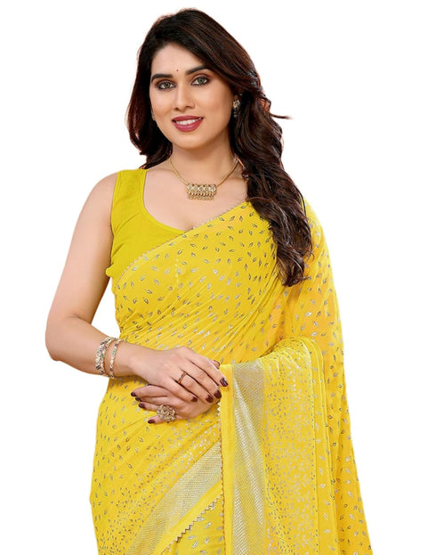 Vasthrlay Georgette Weaving Unstitched Red Saree