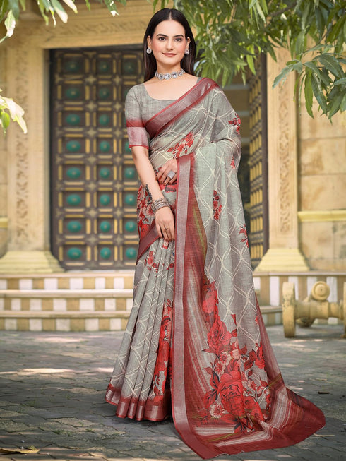 Vasthrlay Elephant Printed Unstitched Sai Ethnic Wear