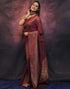 Vasthrlay Banarasi Kanjivaram Unstitched Teal Saree