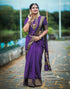 Vasthrlay Womens Jacquard Unstitched Lavender Saree