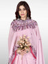 Vasthrlay Printed Kaftan Freehand Pink Women's Satin Saree With Unstitched Blouse Piece