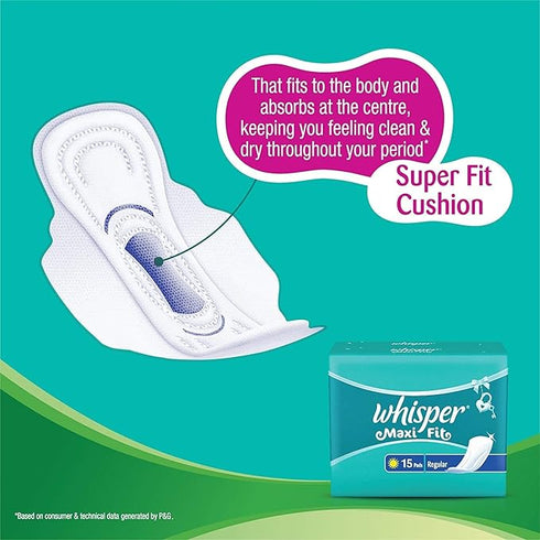 Whisper Maxi Fit - Regular (15 Pads)