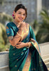 Vasthrlay Kanjivaram Paithani Unstitched Mahendi Ethnic Wear